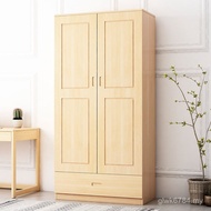 Solid Wood Simple 2 Doors Pine Children's Bedroom Wardrobe Wardrobe 3 Doors Wardrobe Modern Large Si
