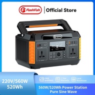 560W 520Wh | Flashfish Camping Power Supply Solar Powerbank Portable Solar Power Station Backup Battery