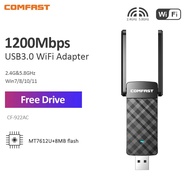 COMFAST 1200Mbps WiFi Adapter USB 3.0 Dual Band 2.4g 5.8ghz Antenna Chip MT7612U 802.11ac Driver Fre
