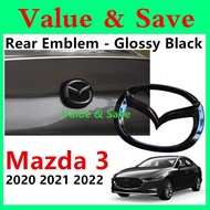 Mazda 3 BP 2019 - 2024 Car Front Rear Logo Decoration Cover Trim Emblem Exterior Accessories Black Carbon Mazda3