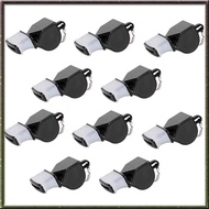 [I O J E] 10 Piece Professional Whistle Soccer Basketball Referee Whistle Black Outdoor Sport High Quality Big Sound Whistle Seedless