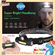 Super Bright USB LED Headlamp waterproof Headlights Outdoor Camping XPE+COB USB Charging Fishing Lig