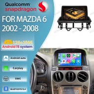 Car Radio Android 15 For Mazda 6 2002 - 2008 Stereo DVD Multimedia GPS 5G WIFI QLED 4G LTE Head Unit