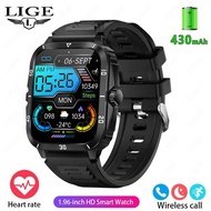 LIGE Sport Smart Watch For Men 1.96 Screen Blood Oxygen Bluetooth Call Watch 100+Sport Waterproof Sm