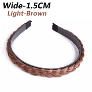 Bando Rambut Wig Lebar Kepang Natural Korea Dewasa Halus Aksesoris Wanita