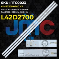 Backlight TV TCL 42 Inch L42D2700 TOT-42D2700-3X8-3030CU2 42HR330M08A0 V3