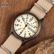 [Ready Stock Seckill] Swiss Army Watch Men Nylon Braided Belt Double Calendar Watch Luminous Waterpr