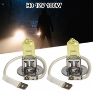 Clear Visibility in Foggy Conditions H3 Amber Xenon Yellow 100W Bulbs (Set of 2)