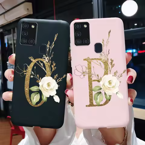For Samsung Galaxy A21s Case A21 s Cute Letter Silicon Soft Phone Cover Case For Samsung A21s SM-A21