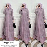 Hayya Dress Maxi Panjang Brukat Mewah Elegan Bahan Ceruty Premium Import Kekinian Longdress Brokat Gamis Brukat Wanita Remaja Kondangan Acara Formal Baju Terusan Busana Muslim