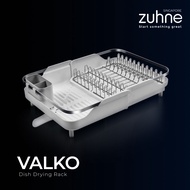 ZUHNE Valko Dish Drying Rack with Extendable Tray White