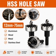 HSS Hole Saw 12mm-80mm Steel Drill Bits/Metal Hole Saw/Mata Drill Tebuk Besi/Mata Gerudi Lubang Besi
