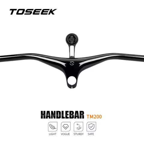 TOSEEK TM200 MTB Handlebars Stem 28.6mm-17Degree Internal Wiring Carbon T800 Integrated Handlebar Fo