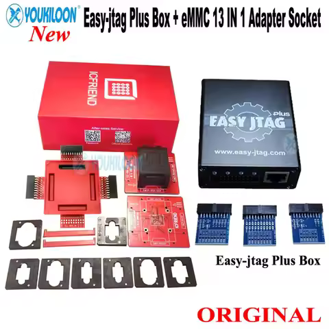 2026 latest Original Easy Jtag Plus Box + ISP Adapter (ISP JTAG,ISP 1-BTI ,ISP 4-BIT) ,ICFRIEND EMMC