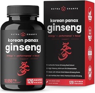 ▶$1 Shop Coupon◀  NutraChamps Korean Red Panax Ginseng Capsules | Extra Strength Ginsenosides for En