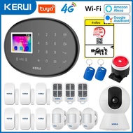 ระบบเตือนภัย KERUI W204 สำหรับบ้าน WiFi 4G GSM สัญญาณกันขโมย 433MHz ไซเรนไร้สาย Tuya Smart เซ็นเซอร์