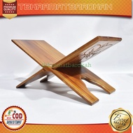 Rehal Rekal Folding Quran Wooden Table Medium Large Carved Mahogany Wood Polish Size 20 (L 43 cm W 2