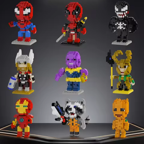Marvel Legends Building Blocks lega Deadpool Spider Man Building Blocks Iron Man Loki Cartoon Charac