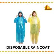 DISPOSABLE UNISEX RAINCOAT / BAJU HUJAN PLASTIK