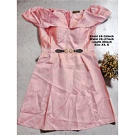 Pink off-shoulder belted satin bling party dress bra insert