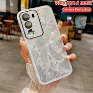 Vivo Y21d 2025 Glitter Feather Pattern Silicone Soft Casing For Vivo Y21d Y21d VivoY21d Y21d Y21 d Y