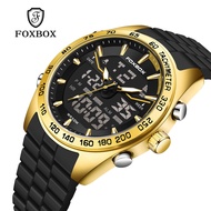 FOXBOX/Dual Display Electronic Watch Fashion Luminous Alarm Clock Watch Waterproof Multifunctional M