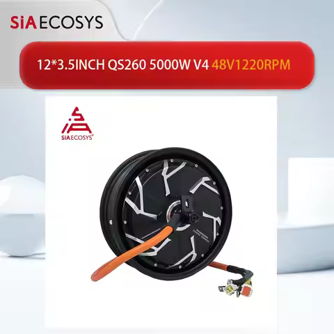 QS Motor 12*3.5inch 5000W V4 48V 100kph 72V 150kph Hub Motor for Electric Motorcycle