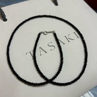K18 18K 750 black Tourmaline necklace