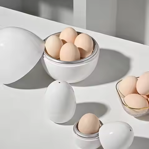 Rapid Egg Cooker Microwave Egg Steamer Egg Boiler Boiled Egg Poachers With Lid for Kitchen Gadgets C