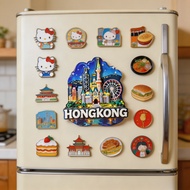 Hong Kong Series Cultural Creative Wooden Refrigerator Stickers 3D Three-Dimensional Epoxy Craft Mag