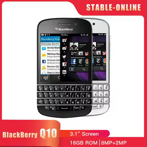 Original Blackberry Q10 4G Mobile Phone 3.1" 2GB RAM 16GB ROM 8MP QWERTY Keyboard Cellphone Dual Cor