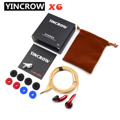 YINCROW X6 3.5mm In-ear Earphones flat head earbuds professional fever HIFI Earphone PK PK1 MX985 wi