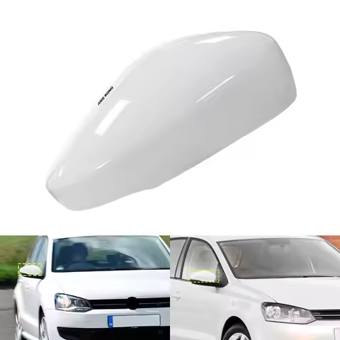 For 09-18 VW Polo 6R 6C Right Door Wing Mirror Cover Cap Casing Candy White O/S