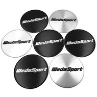 Emblem (4ชิ้น) 45มม. WedsSport ฝาครอบศูนย์ล้อสติกเกอร์โลโก้ขอบล้อรถ Hub หมวกสัญลักษณ์