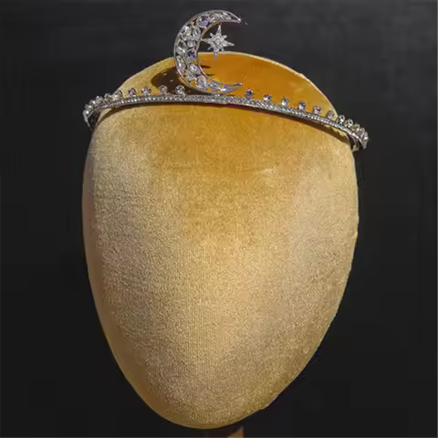 CC Trendy Crowns Women Hair Accessories Bridal Headpiece Engagement Tiaras Moon Shape Zircon Coronet