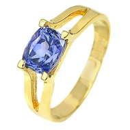 Parichat Jewelry แหวนทองคำแท้14K ประดับพลอยแทนซาไนท์แท้สีน้ำเงินอมม่วง 1.67 กะรัต ดีไซน์เรียบหรูสวยงาม ขนาดไซส์ 6.5
