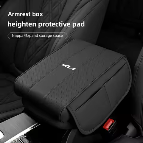 Car Leather Armrest Box Pad Memory Foam Armrest Mat For KIA K9 Sportage Niro Carnival EV6 EV9 EV3 K8