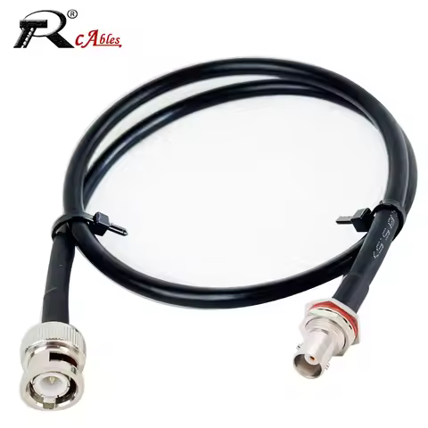 RG58 Cable BNC Male to BNC Male Waterproof BNC Female Bulkhead Crimp Coaxial Connector Pigtail Jumpe