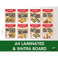 Available Here Burger Overload, Hotdog Overload, Mais & Saging Con Yelo Signage