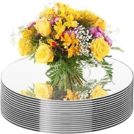 Round Mirrors for Centerpieces, 10Inch 9PCS Acrylic Mirrors Candle Plate Circle Mirror Candles Trays
