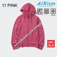 UNIQLO JAKET AIRism HOODIE UV PROTECTION MESH WANITA 433703 PINK