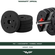 MIDEOFU WANNAFIT 10kg Dumbbell Plate PVC Barbell/ | Barbell Dumbbell Plate | WEIGHT TRAINING EQUIPME
