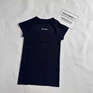 DFYNE Raglan Tight Fitness Short-Sleeved Women Round Neck Short Stretch Quick-Drying Top Solid Color