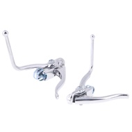 [szluzhen3gv] Aluminium Alloy Bicycle Safety Dual Drop Bars Brake Levers Road Bike 22mm  Silver