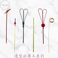 Shaped Fruit Fork Bamboo Stick Skewer Snack Fried Food Grilled Burger