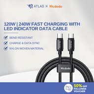 ATLAS MCDODO 120W USB A to Type C Data Cable with LED 1.5m Fast Charging with 6A Current CA 4730 368