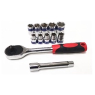 Satagood Heavy Duty 1/2 Dr Socket Set 12pcs 6 Point / 12pcs Socket Set / 12pcs Socket Wrench Set