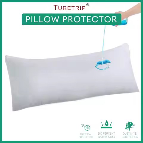 Waterproof Body Pillow Protector Zipper Bolster Cover Bedbug Proof Pillow Cases Machine Washable
