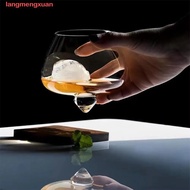 LANGMENGXUAN Cognac Glasses Cup, Rotating Tumbler Irregular Whiskey Wine Glass, Personalized Transpa