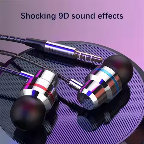 Portable 3.5mm In-ear Headphones Stereo High Definition Wired Headset Deep Bass Noise Canceling InEa